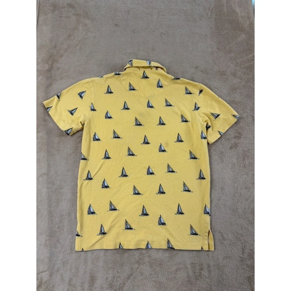 Polo‎ Ralph Lauren Shirt polo Men's size S Yellow Sailboat Print Short Sleeve